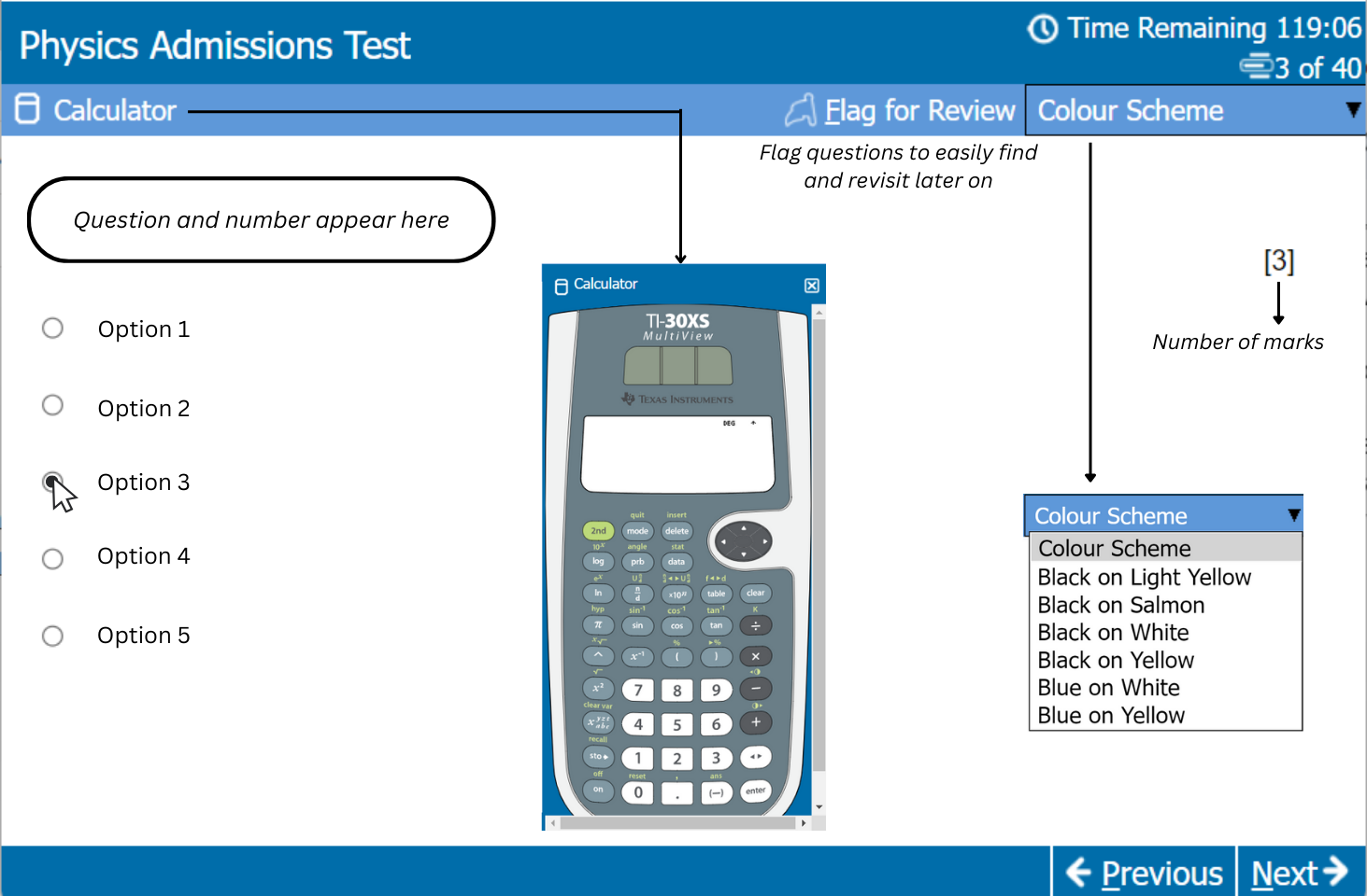 2024 Peason VUE PAT practice test example question page.