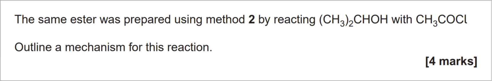 AQA Unit 4 organic reaction mechanism question from 2015.