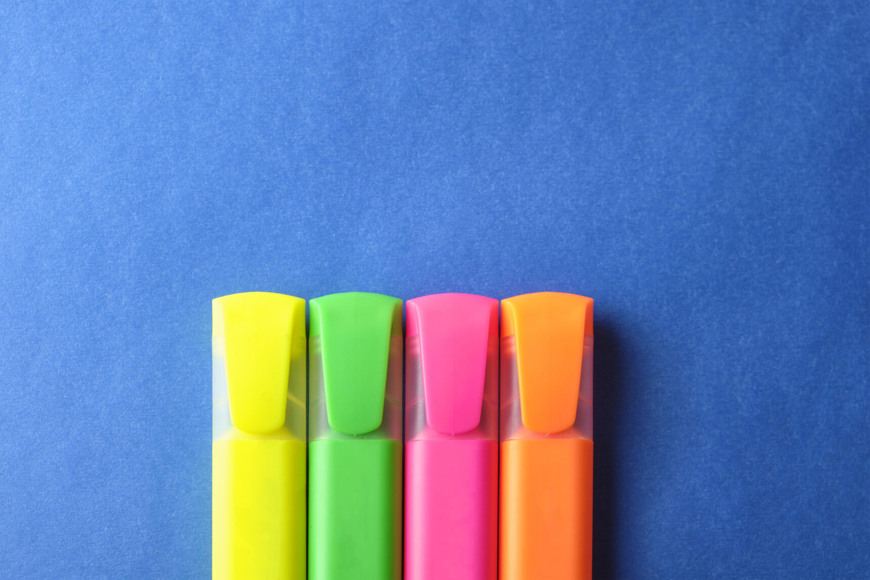 Yellow, green, pink, organge highlighters. Colour coding is helpful for organisation as a part-time tutor.