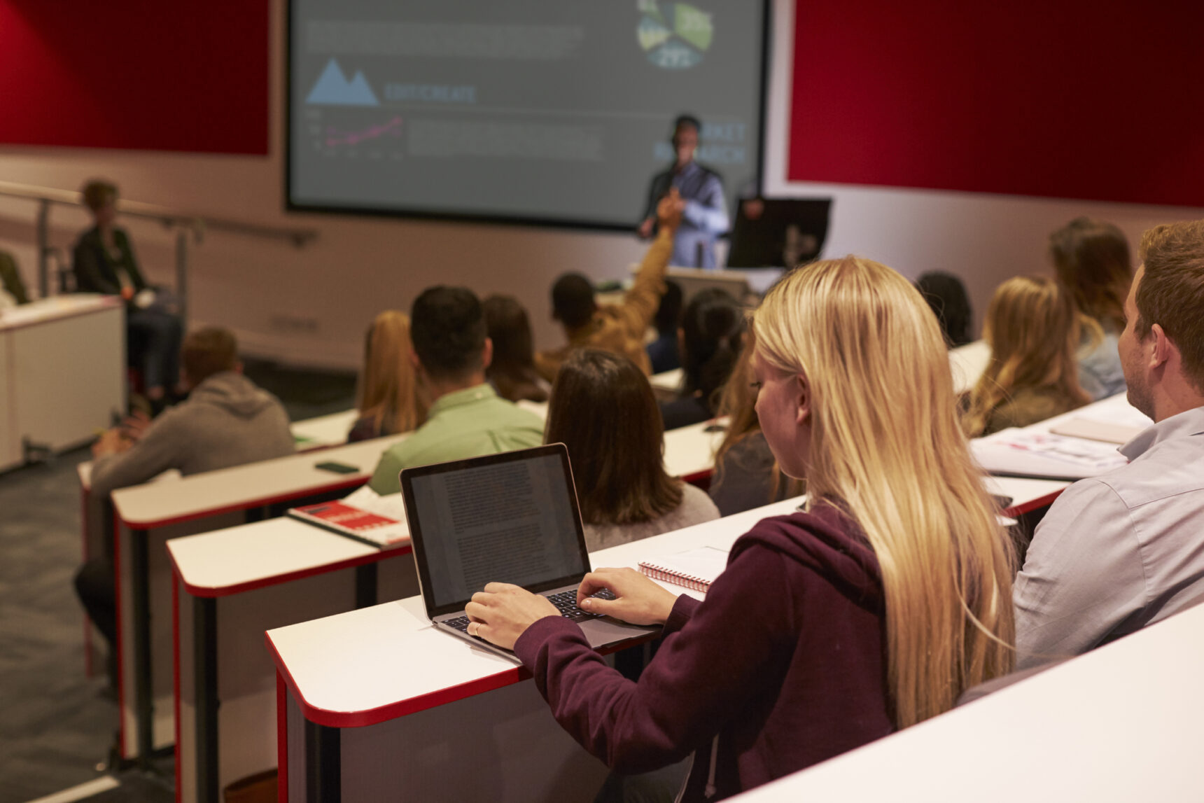 STEM university student in a lecture theater.