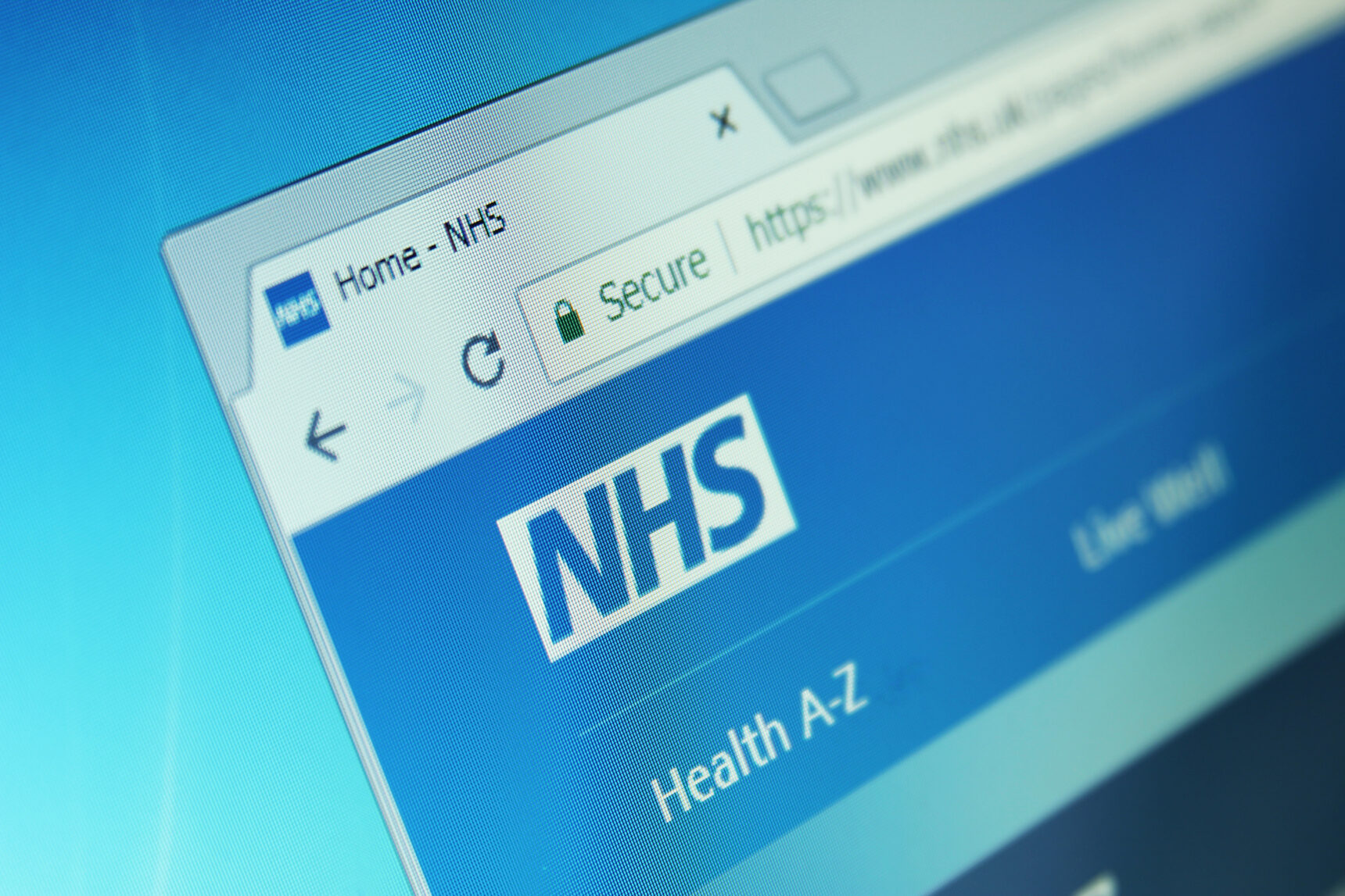 Screenshot of the NHS website