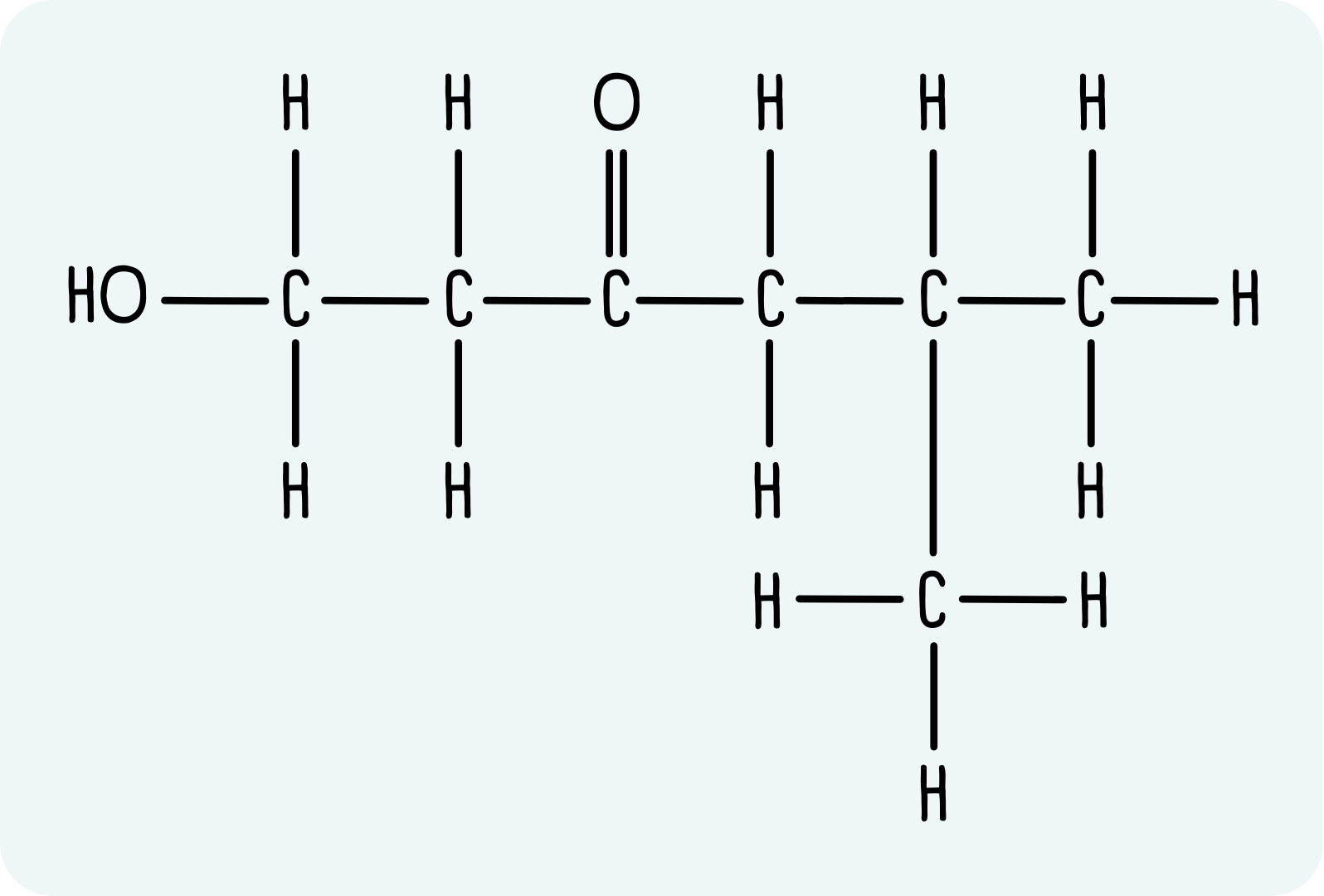 1-hydroxy-5-methylhexan-3-one displayed formula.