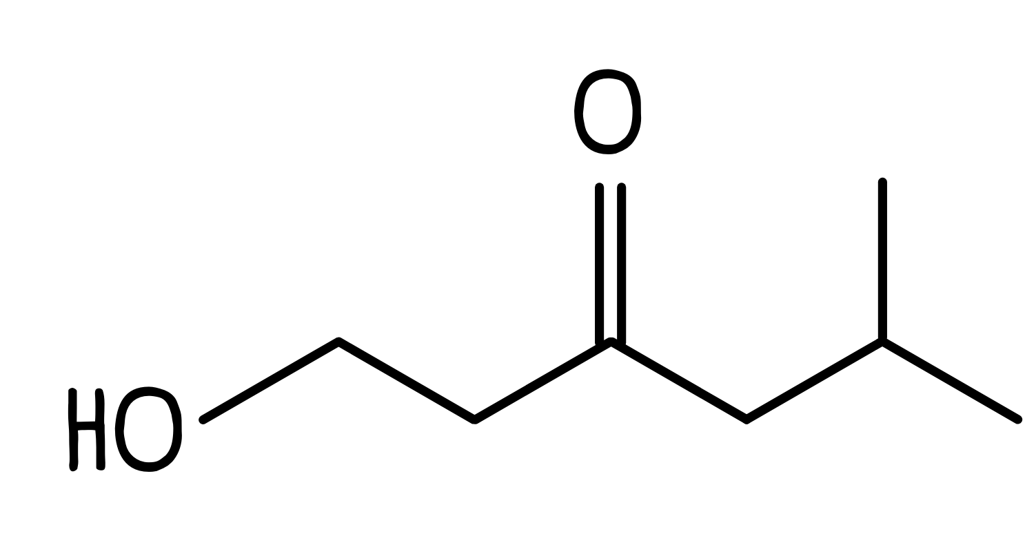 1-hydroxy-5-methylhexan-3-one skeletal formula.