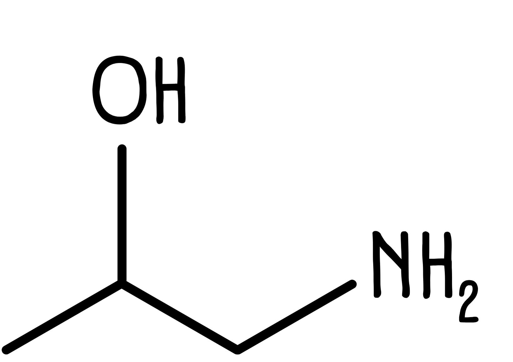 2-hydroxypropylamine skeletal formula.