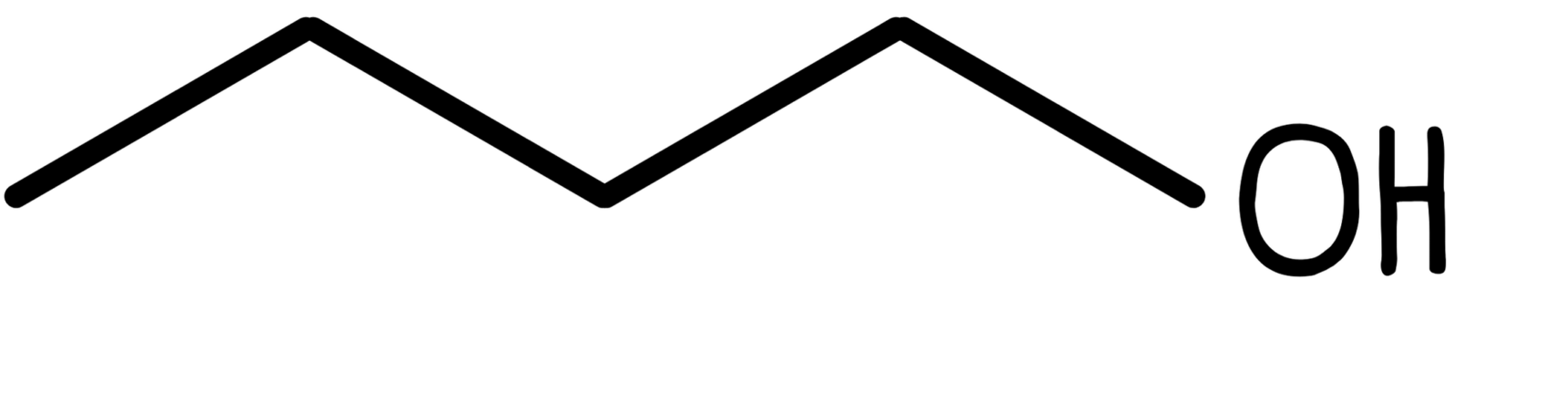 Butan-1-ol skeletal formula.