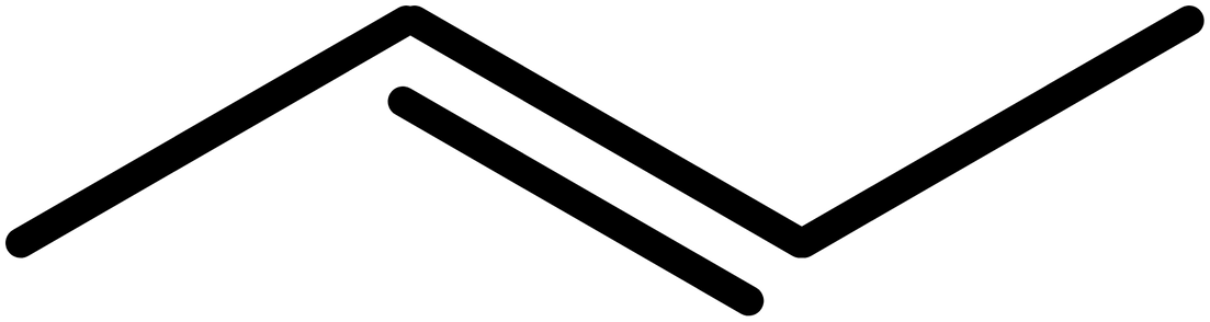 Double bond on position 2 of four carbon chain.